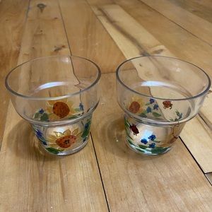 2 Sunflower votive candle holders